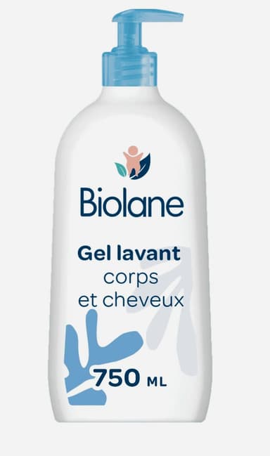 Gel douche lavant corps et cheveux bébé Biolane - 750ml - Auchan
