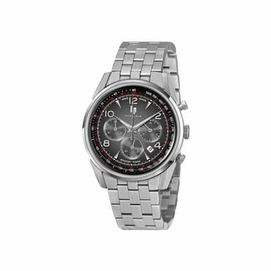 Montre Lip Himalaya Chronographe 40 mm (Réf. 671720, Cadran Noir/Gris, Verre Saphir, Bracelet Acier) - Grey
