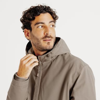 Blouson à Capuche Doublé en Sherpa - Beige, Tailles L à XXXL - Jules