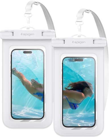Lot de 2 Pochettes étanches smartphone Spigen A601, IPX8 8.2", Blanc (Vendeur Tiers) - Amazon