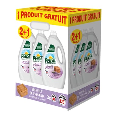 Lot de 3 Bidons d'1,8L de Lessive Liquide Persil - Parfum Bouquet de Provence - Aldi