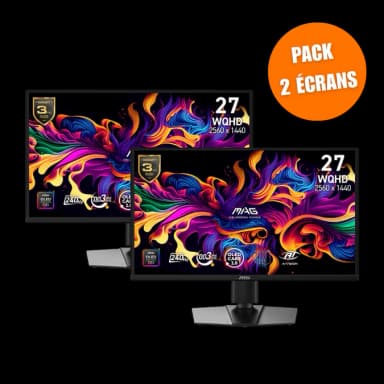 [Étudiants] Lot de 2 Ecrans PC 27" MSI MAG 272QP QD-OLED X24 - WQHD, 2560x1440, 240 Hz, FreeSync Premium - MSI