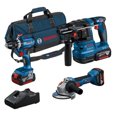 Pack Bosch Professional 18V combo-kit sans-fil : GSB 18V-45 + GBH 18V-22 + GWS 18V-8 ( 3 batteries GBA 4.0Ah, GAL 18V-40, sac à outils) - Amazon