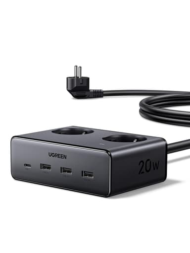 Multiprise Cube Parafoudre 6-en-1 Ugreen Nexode - 3680W, 2 Prises AC, 4 USB dont USB-C PD 20W (Vendeur tiers) - Amazon
