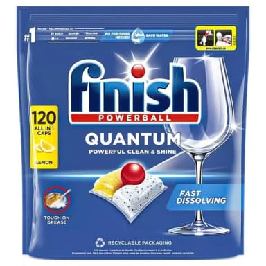 Lot de 120 Pastilles Lave-Vaisselle Finish Ultimate Clean and Shine - Citron - La Foir'Fouille