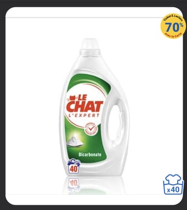 Lessive liquide Le Chat L’expert Bicarbonate - 1.8L (via 7,28€ cagnottés) - E.Leclerc