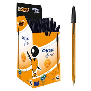 Boite de 50 Stylos Bic Crystal Fine noirs - Amazon