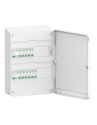 Tableau électrique Schneider - 2 rangées, pré-équipé, précâblé AUTO Resi9 XE, porte offerte - AKS Distribution