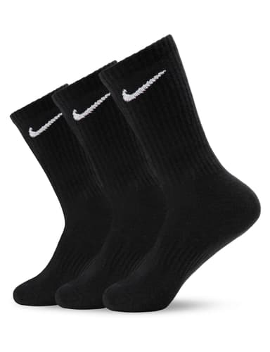 Lot de 3 paires de chaussettes Nike Homme Everyday Ltwt Crew - Noir, S ou L - Amazon