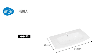 Vasque Simple Centrée Perla Solid Surface Blanc Brillant - 81,8x48cm - Leroy Merlin