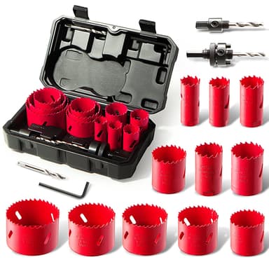 Set de Scies Cloches Hychika Bi-Metal Hole Saw - 17 Pièces, de 19 à 68mm, Profondeur 40mm - Amazon