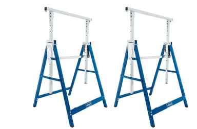 Lot 2 Tréteaux télescopiques Scheppach TUG200, charge max 200kg, 68,5cm - Screwfix