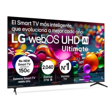 TV LG LED 75UA74006LB 75", 4K UltraHD, 60Hz, Smart TV, WebOS, HDR10 Pro, Sans Bordure - PcComponentes