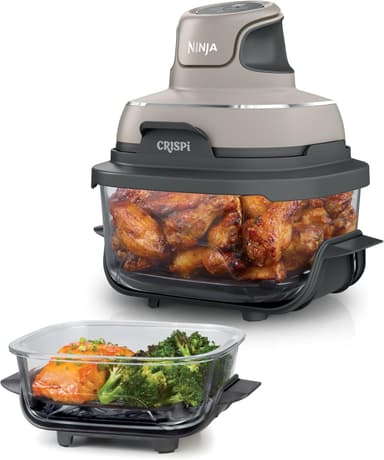 Friteuse sans huile Ninja CRISPi FN101EUST - Airfryer 4 en 1, Design & Compact, Bols 3,8 & 1,4L - Amazon