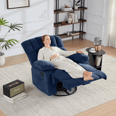 Fauteuil Honeyou Oversized inclinable et pivotant 360° - 105x94x103 cm, Coloris Bleu ou Marron (Via Coupon) - JoyBuy
