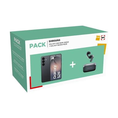 Smartphone Samsung Galaxy S26 5G Nano SIM 256 Go + Ecouteurs Buds4 Noir - Fnac