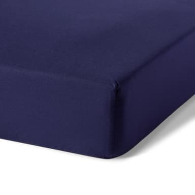 Drap Housse Amazon Basics en Coton Bio - 160 x 200 cm, Bleu Marine - Amazon