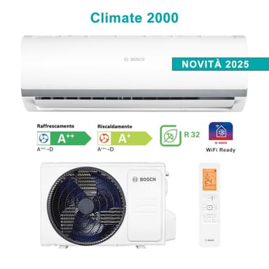 Climatiseur Bosch Climate 2000 CL2000 Set 35 WE 12000 BTU 3,5Kw A++/A+ WiFi Ready Inverter R32 Blanc - Dagimarket