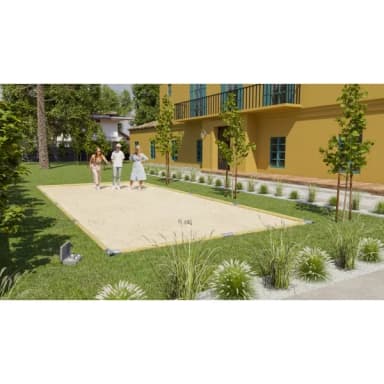 Kit Contour de Terrain de Pétanque en Bois Traité Autoclave - 12,15m x 4,85m - la Ricamarie (42) - Brico Dépôt