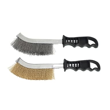 Lot de deux brosses à main métalliques (acier et laiton) - Castorama