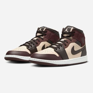 Sneakers Nike Air 1 Mid SE en cuir, marron et beige - Du 36.5 au 38.5 - Veepee
