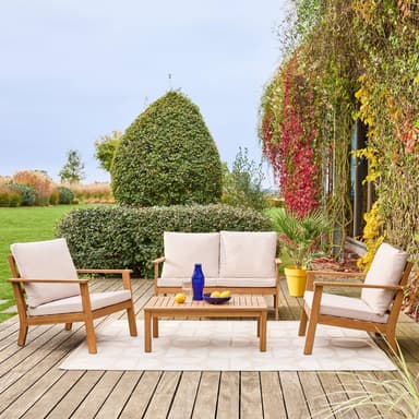 Salon de Jardin Owana - Bois d'acacia, 4 places, Plusieurs coloris - Sweeek