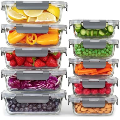 Lot de 10 boites en Verre Hermétiques Good For You - sans BPA (Vendeur tiers) - Amazon