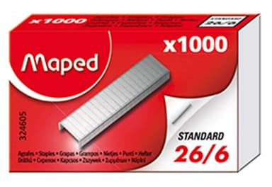 Boîte d'Agrafes Maped 26/6 - 1000 agrafes en Acier Inoxydable - Amazon