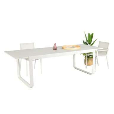 Sélection de tables de jardin en promotion, Chaises non inclues - Ex : Table de jardin Arcane Paradise - aluminium blanc, 4/6 personnes - Leroy Merlin