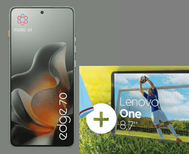 Pack Smartphone 6.78" Motorola Edge 70 - 512 Go (via bonus reprise de 150€) + Tablette Lenovo One 8.7" et Maillot de Supporter - Orange