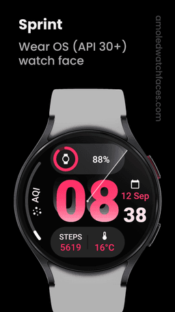 Cadran montre connectée Sprint Watch Face gratuit sur Android (Dématérialisé - Wear OS)
