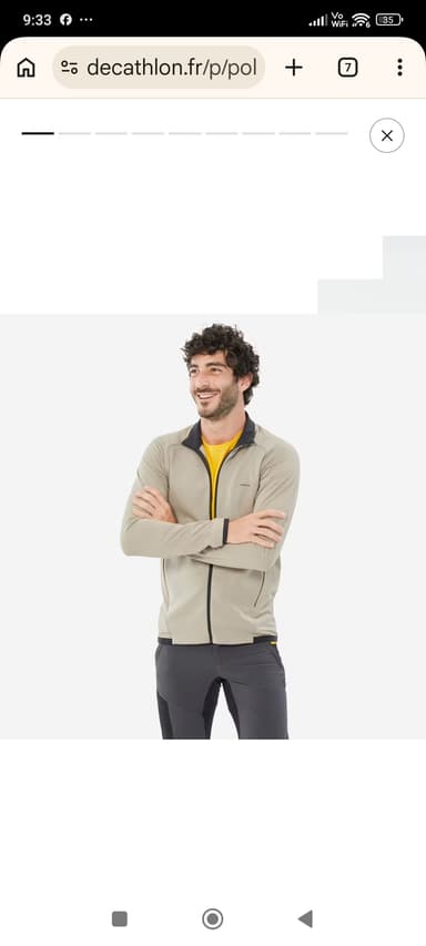 Polaire de randonnée montagne homme MH500 Light full zip - beige, Plusieurs tailles disponibles - Decathlon