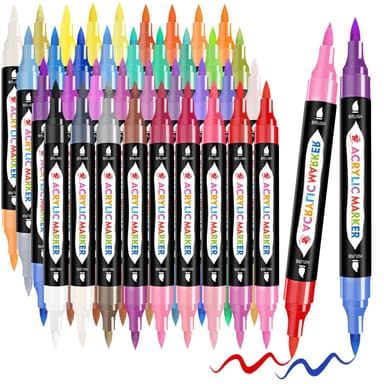 36 Feutres Acrylique The Best Crafts - 72 Couleurs à Double Pointe (Vendeur Tiers) - Amazon