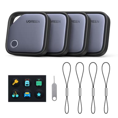 Lot de 4 Trackers Bluetooth Ugreen FineTrack Smart Finder - Certifié FindMy, iOS (vendeur tiers) - Amazon