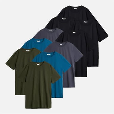 Lot de 10 T-shirts Copenhagen Legacy homme - Noir, Blanc ou Multicolore, du S au 3XL - MandM
