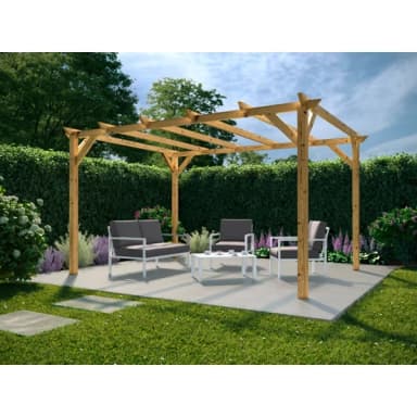 Pergola en Bois - Classe 3, L. 3 x l. 4 x H. 2,4 m - Brico Dépôt