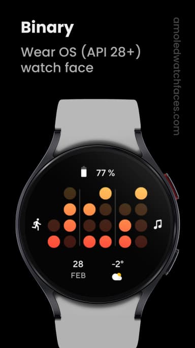Binary Watch Face gratuit sur Android (Dématérialisé - Wear OS) - Google Play