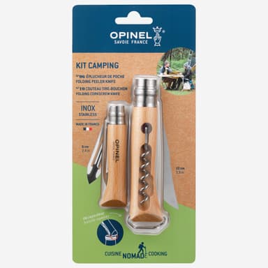 Kit de Camping Opinel avec couteau n°10, éplucheur et tire bouchon - Decathlon