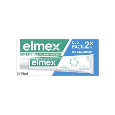 Duo-Pack Dentifrice Elmex Sensitive Haleine Fraîche 0 % - 2 x 75 ml (via Prévoyez et Économisez) - Amazon