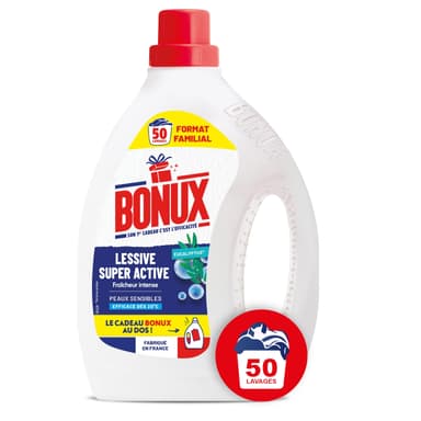 Lessive Liquide Bonux Fraîcheur Super Active – 50 Lavages, 2,25l, Parfum Fraicheur Intense (via Prévoyez et Economisez) - Amazon