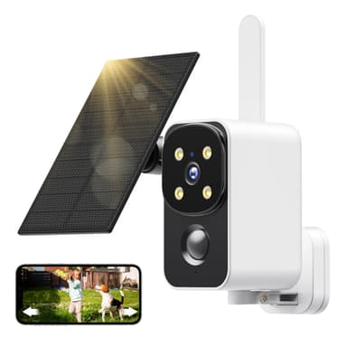 Caméra Surveillance Pesair 2k, Rotation à 180° avec Panneau Solaire, Vision Nocturne Couleur, PIR (via coupon - vendeur tiers) - Amazon