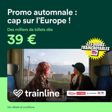 Billets TGV vers l’Angleterre l’Espagne, l’Italie, la Belgique, les Pays-Bas, l’Allemagne, la Suisse et le Luxembourg en promotion dès 25€ - Trainline
