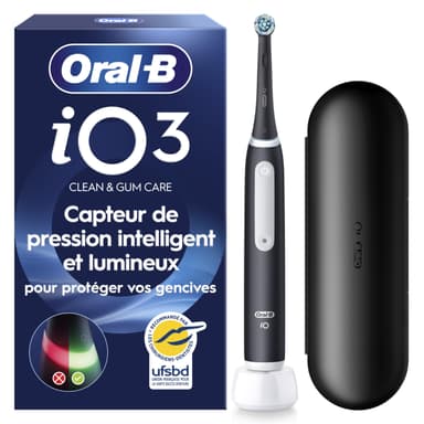 Brosse à Dents Electrique Oral-B iO 3 avec 1 Brossette de Rechange, Noire - Amazon