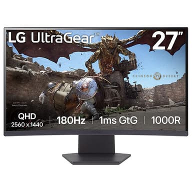 Ecran PC 27" LG UltraGear 27GS60QC-B - 2.5K (2560 x 1440 pixels), 1 ms (gris à gris), 16/9, Dalle VA incurvée, 180 Hz, HDR10, FreeSync - Rue Du Commerce