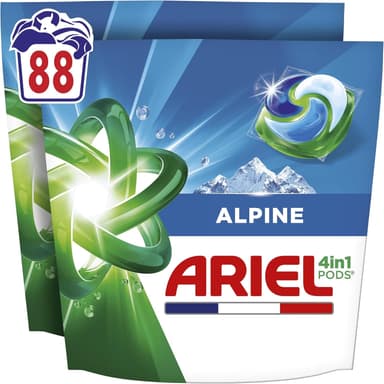 Lot de 88 Capsules de Lessive Ariel Pods 4 en 1- Fraîcheur Alpine (via abonnement prévoyez et économisez) - Amazon