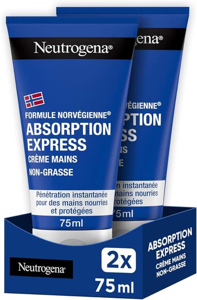 Lot de 2 Tubes de 75ml de Crèmes Mains Neutrogena Absorption Express Formule Norvégienne - Amazon