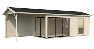 Studio de jardin en bois Palmako Amanda - Intérieur : 17,1 m² + Pergola 7,8m² - Bricomarché