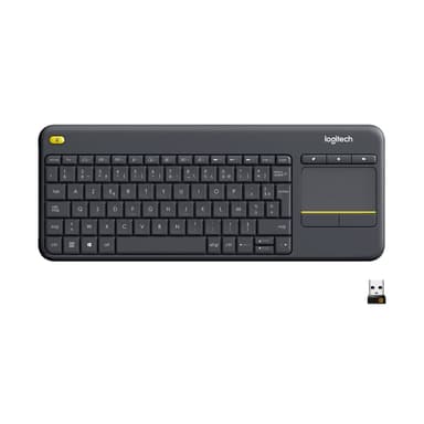 Clavier sans fil Logitech K400 Plus - RF Ondes Radio, AZERTY, Pavé Tactile, Noir (Via ODR 20€) - Amazon