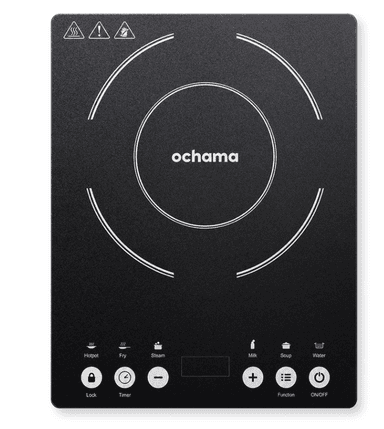 Plaque à induction Ochama - 2000 W, 10 niveaux de puissance et 6 fonctions - JoyBuy
