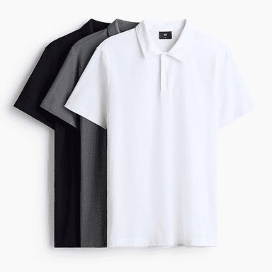 Lot de 3 Polos H&M Slim Fit - en Coton, Tailles du XS au XXL - H&M